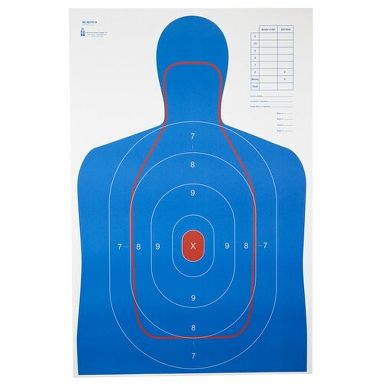 Action Target B-27E And FBI Q Combination Target, Blue/Red, 23"x35", 100 Per Box