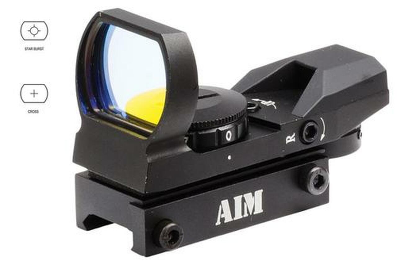 Aim Sports Red Dot 1x 24x34mm Obj 4 MOA Dot Reticle Matte Black