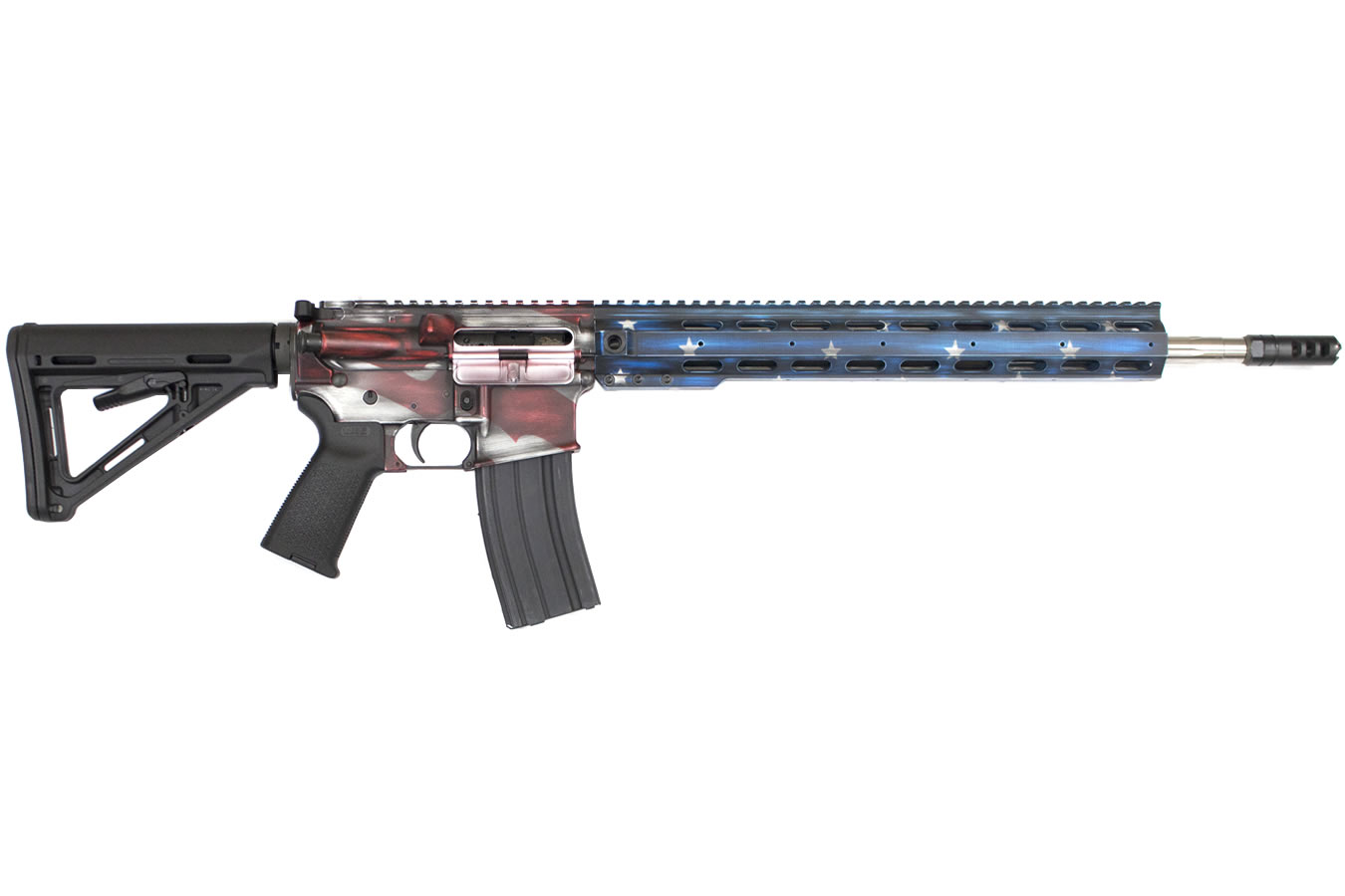 Anderson Manufacturing AM-15 5.56mm Patriotic Semi-Automatic Rifle with American Flag Battle Worn Finis