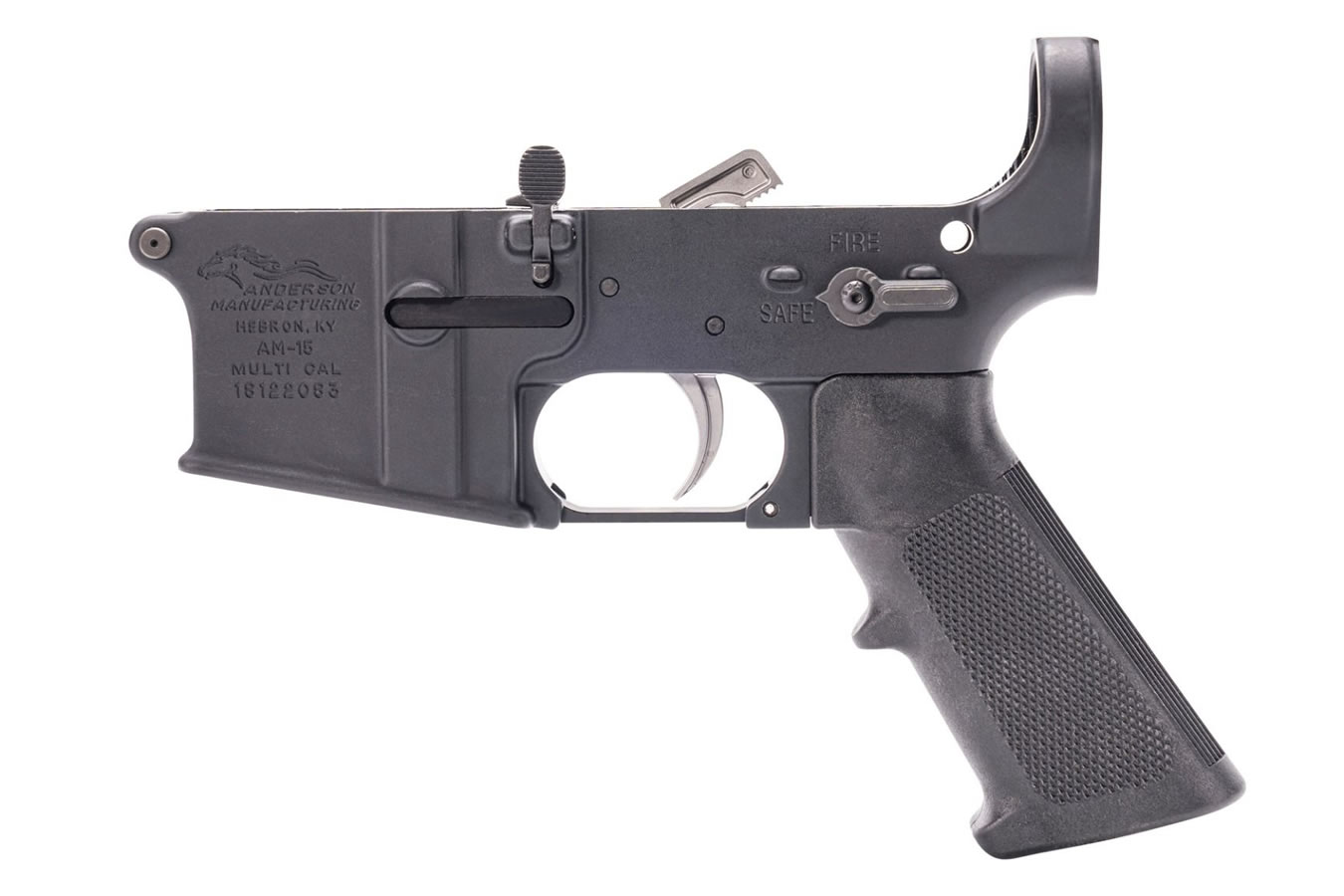 Anderson Manufacturing AM-15 Multi Cal Lower Receiver with LPK Installed and AMBI Safety Selector