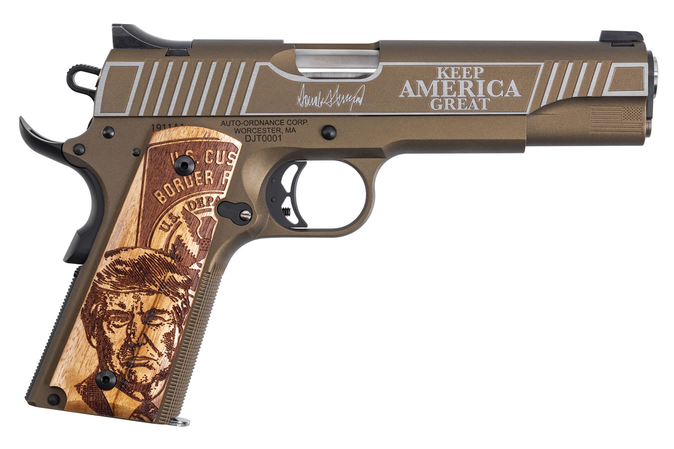 Auto Ordnance 1911A1 45ACP Keep America Great Donald Trump Special Edition with Bronze Finish