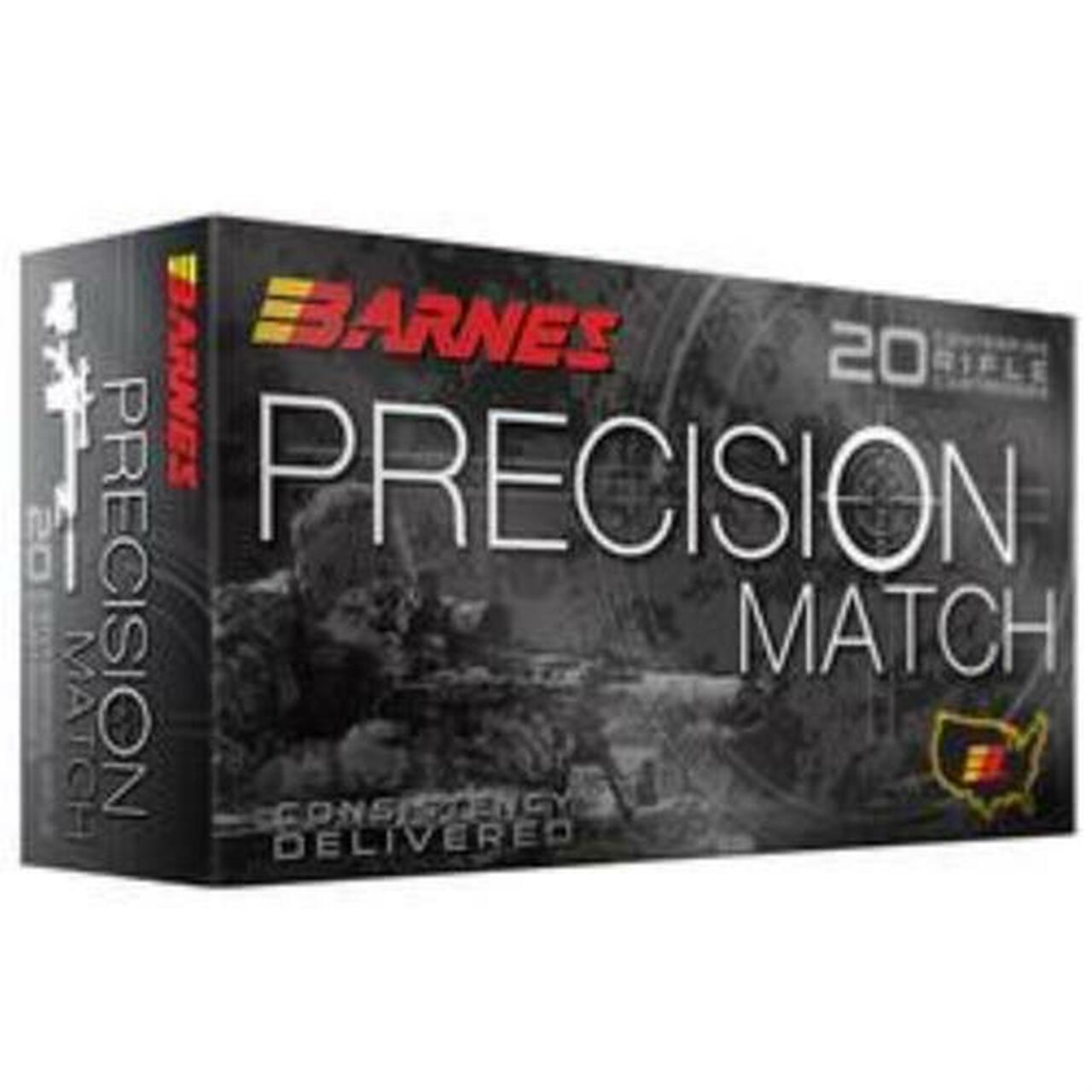 Barnes Precision Match 5.56mm Nato 69gr, Open Tip Match, Boat Tail, 20rd Box Barnes Ammunition
