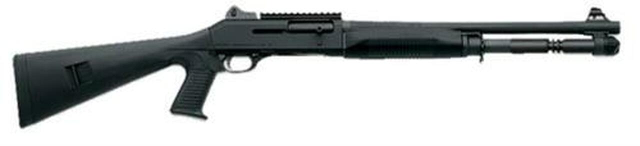 Benelli M4 12 Ga, 18.5" Barrel, Pistol Grip, Ghost Ring Sights, Black Benelli