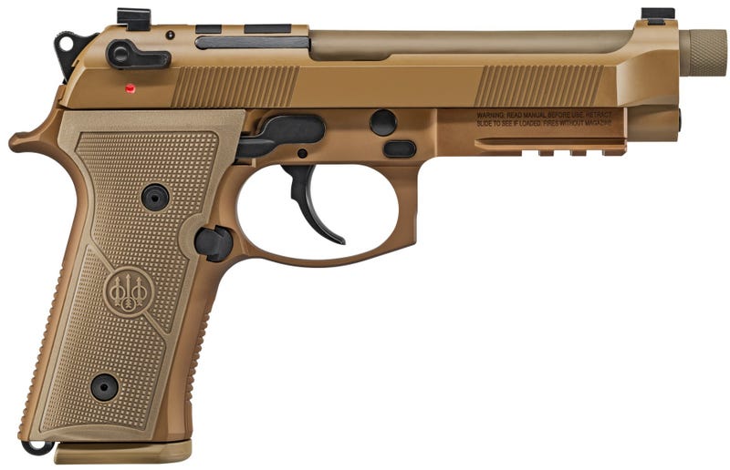 Beretta M9A4 9mm, 5.1" Barrel, Night Sights, Flat Dark Earth, 18rd Beretta