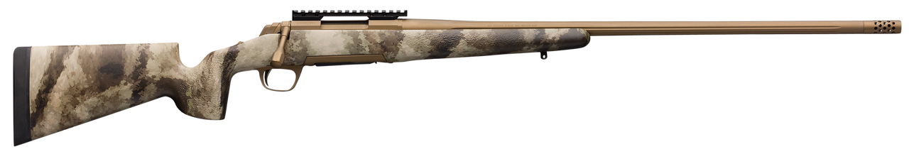 Browning X-Bolt Hells Canyon Speed Long Range 6.5 PRC 4+1 26" A-TACS AU Camo Fixed McMillan Game Scout Stock Burnt Bronze Cerakote Right Hand Muzzle Brake