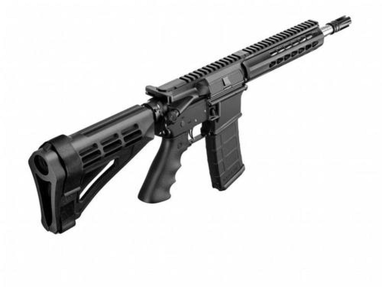 Bushmaster AR-15 Pistol Square Drop Pistol Rail, .223/5.56, 10" Barrel, 30rd Mag Black