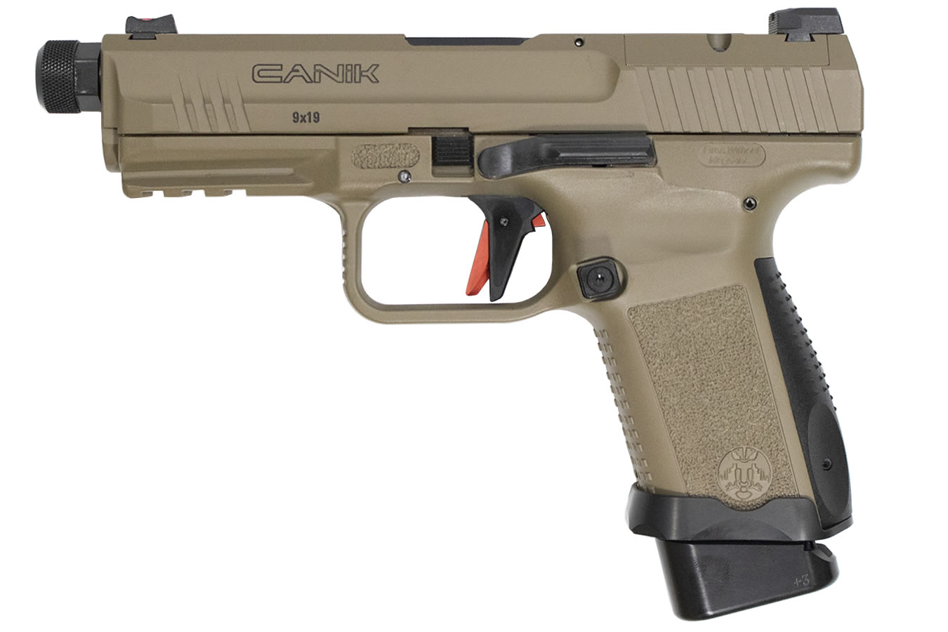 Canik TP9 Elite Combat 9mm Flat Dark Earth Pistol with Threaded Barrel