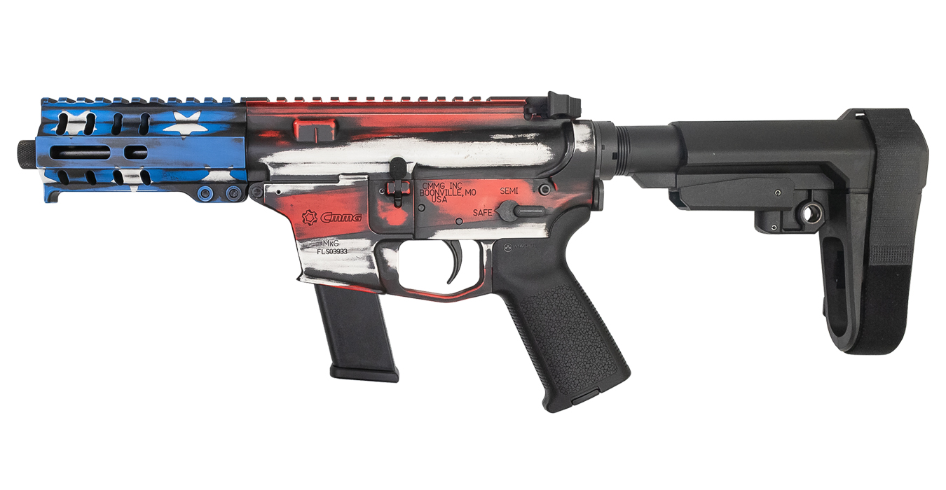 CMMG Banshee 300 MkG 45 ACP Semi-Automatic Pistol with Battle Worn US Flag Cerakote Finish
