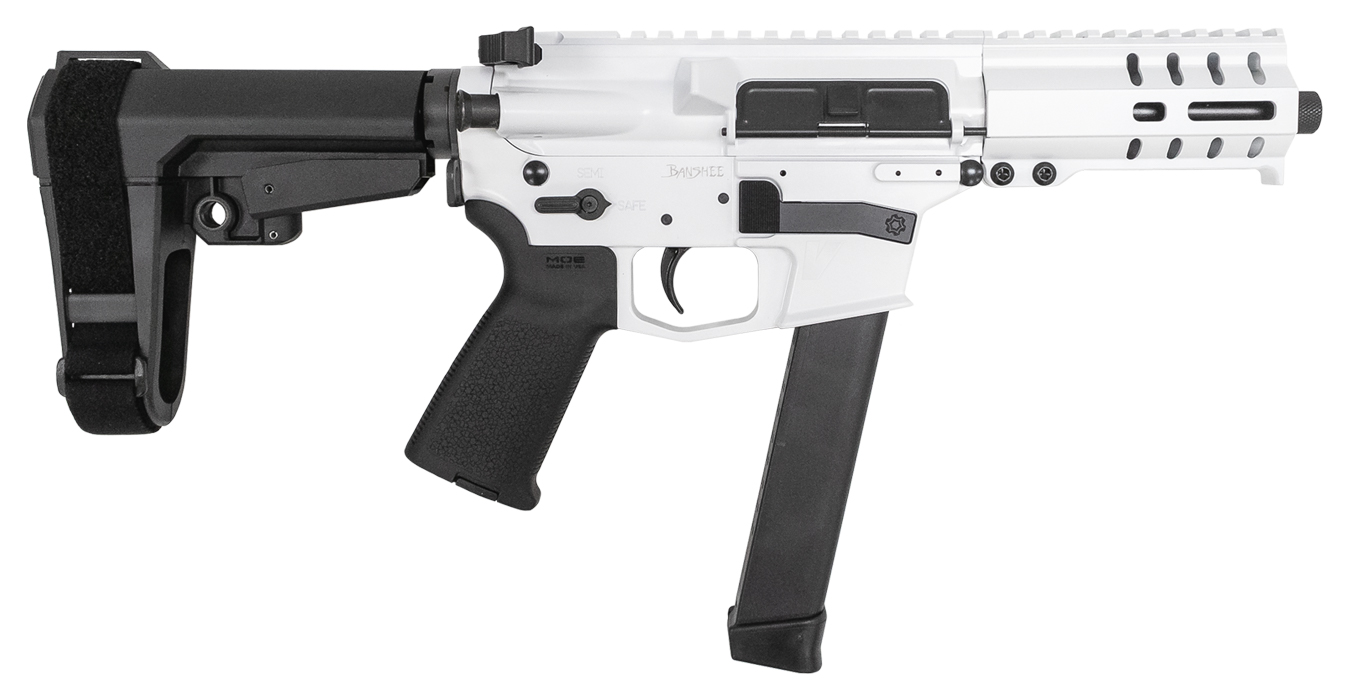 CMMG Banshee 300 MKGS 9mm AR Pistol with Stormtrooper White Cerakote Finish