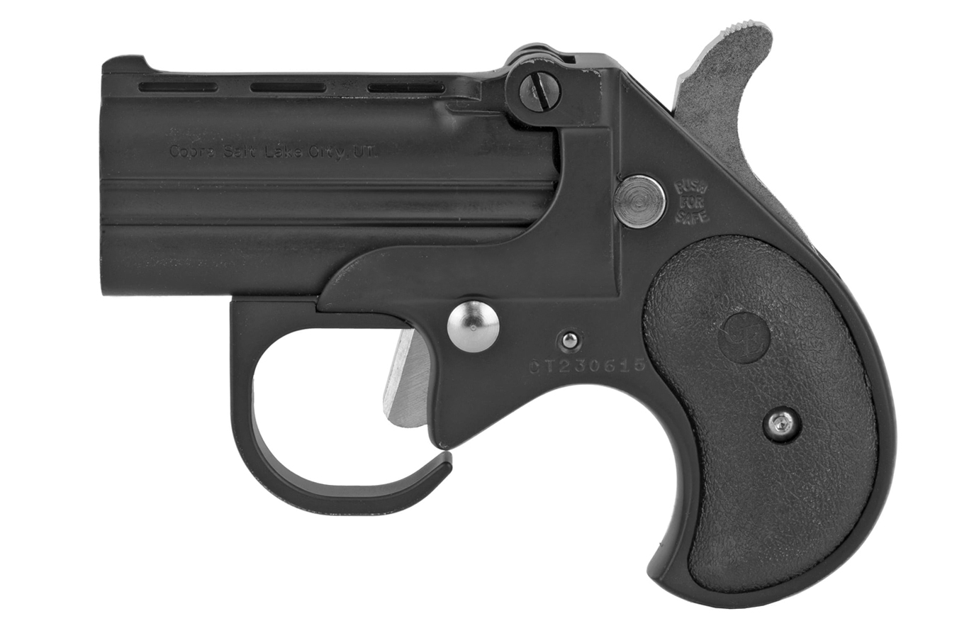 Cobra Enterprise Inc 22 WMR Big Bore Derringer Guardian Package with Black Finish and Black Grips
