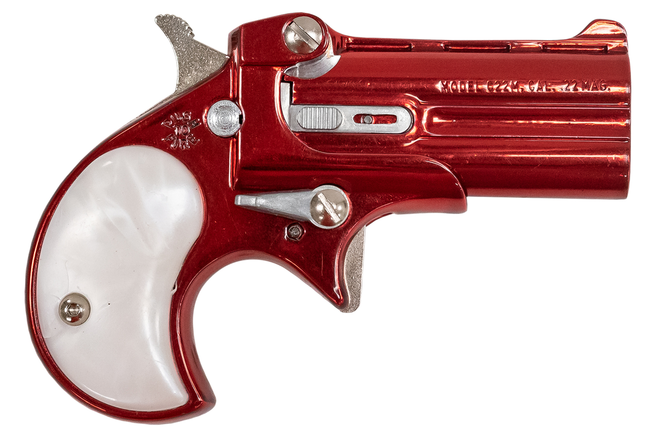 Cobra Enterprise Inc 22 WMR Classic Derringer with Ruby Red Finish and Pearl Grips
