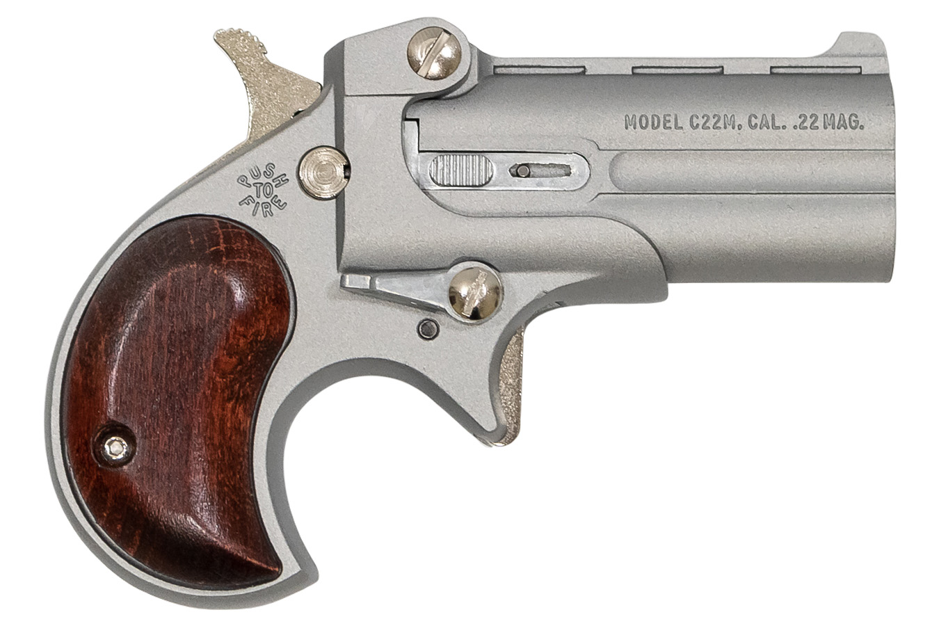 Cobra Enterprise Inc 22 WMR Derringer with Satin Nickel Finish and Rosewood Grips