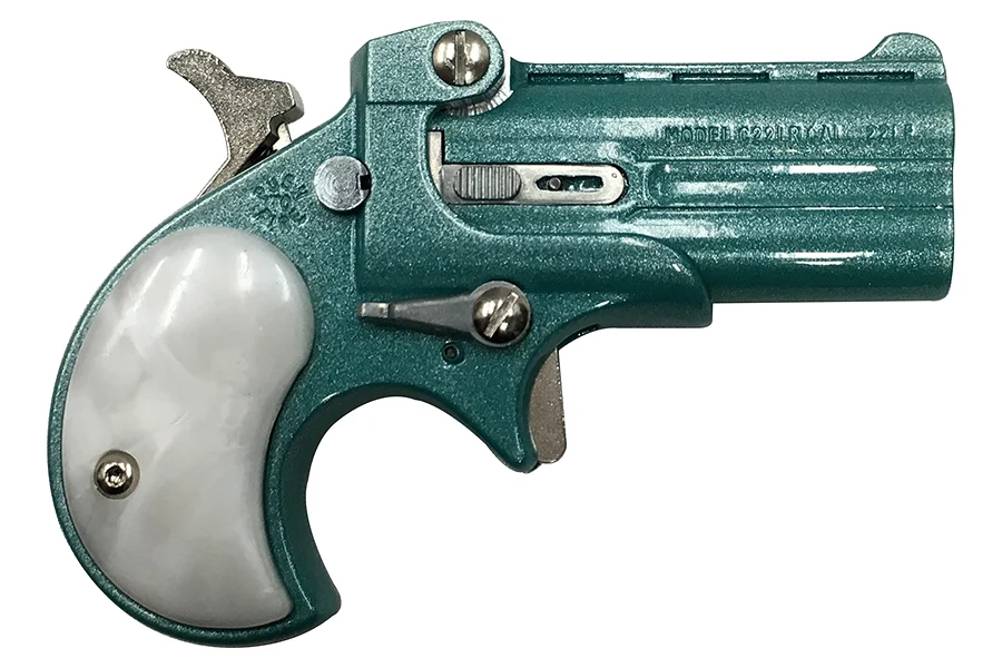 Cobra Enterprise Inc .22LR Derringer with Teal Jewel Tone Finish and Pearl Grips