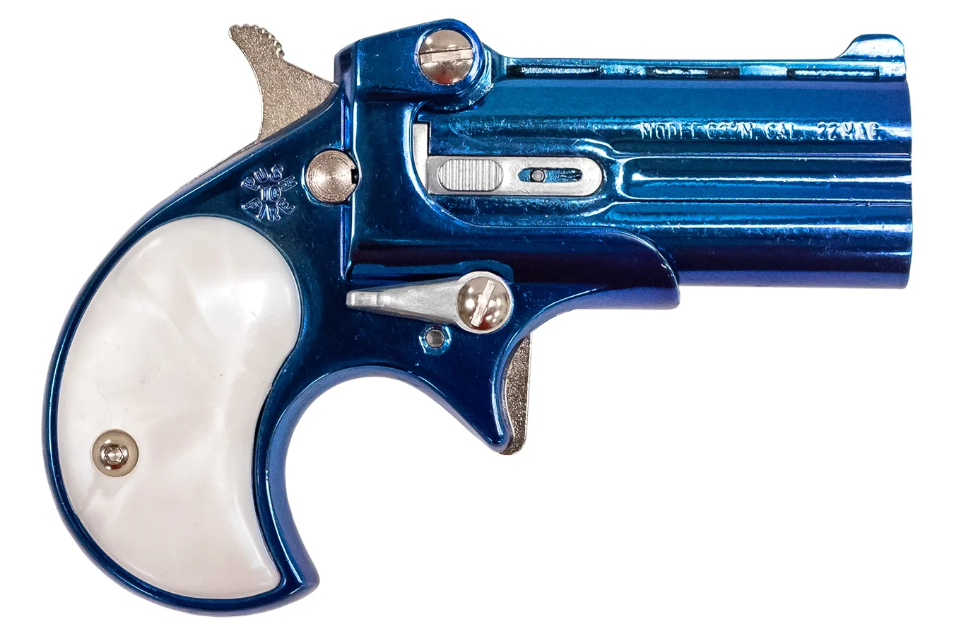 Cobra Enterprise Inc 22WMR Classic Derringer with Royal Blue Finish and Pearl Grips