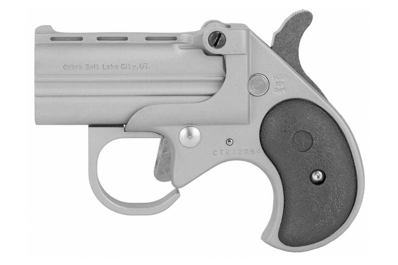 Cobra Enterprise Inc 9mm Big Bore Derringer Guardian Package with Satin Finish and Black Grips