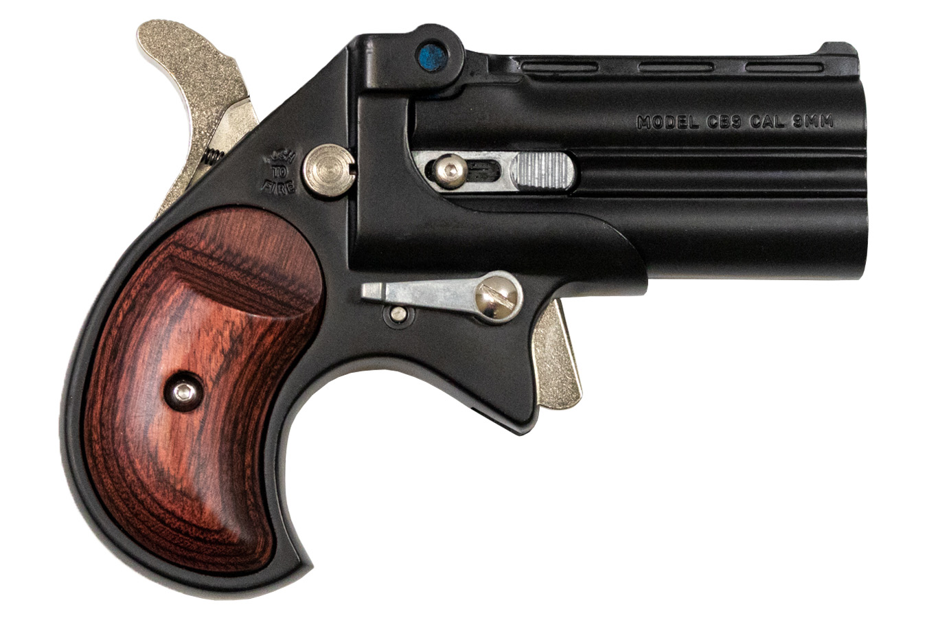 Cobra Enterprise Inc Big Bore 9mm Derringer with Black Cerakote Finish and Rosewood Grips