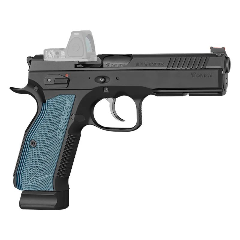 CZ 75 Shadow 2 9mm, 4.89", Optic Ready, Blue Grips, 19rd CZ USA