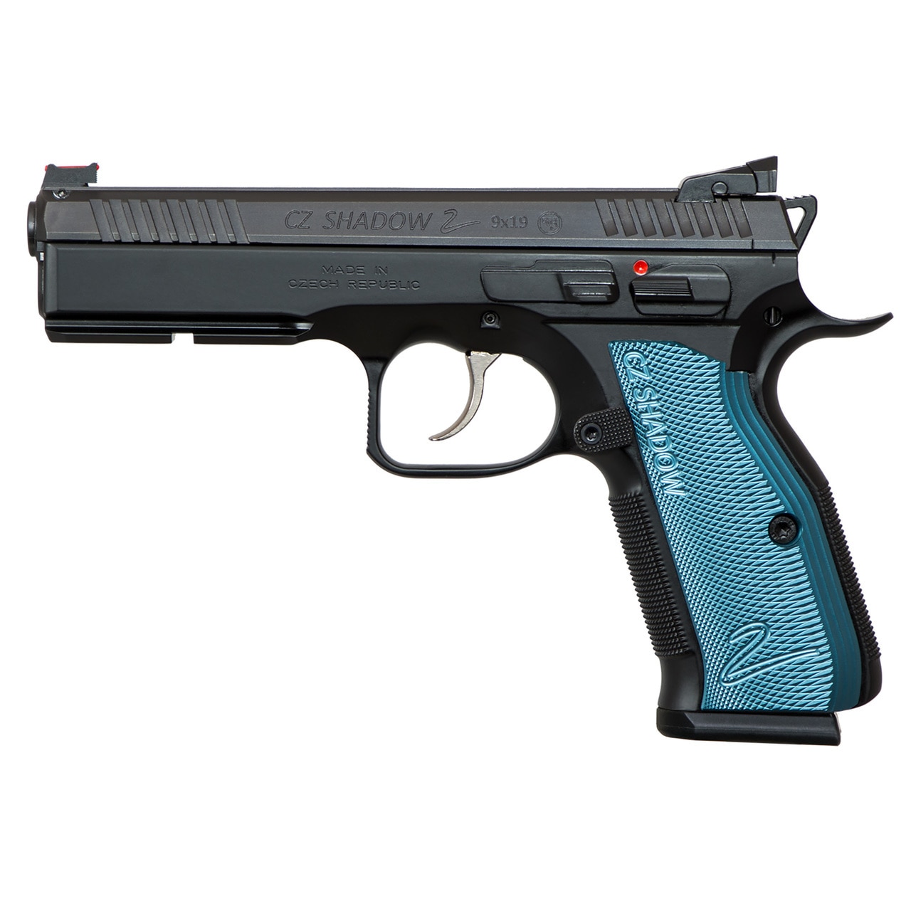 CZ SP-01 Shadow 2 9mm, 4.9", Adj. Target Sights, Steel Frame, Blue Grips, 17rd CZ USA