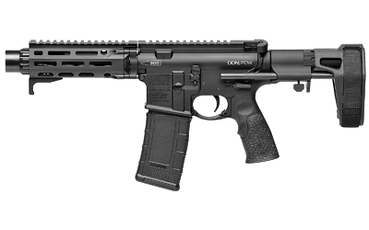 Daniel Defense, DDM4 PDW, Semi-automatic Pistol, AR, 300 Blackout, 7" Cold Hammer Forged Barrel, 1:7 Twist, Black, Maxim Defense CQB Pistol Brace, Grip-N-Rip Charging Handle, Linear Compensator, 30Rd