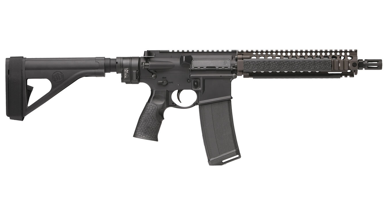 Daniel Defense MK18 Law Tactical 5.56 NATO Pistol with Stabilizing Brace and FDE Rail