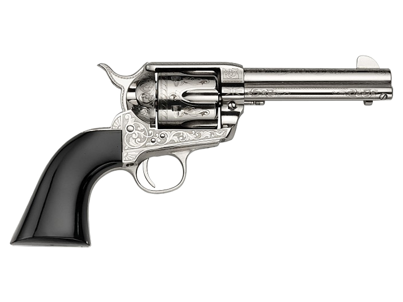 Emf Co U.S. Grant 45 LC Single Action Revolver  with Nickel Victorian Engraving and 5-1/2 inch Barrel