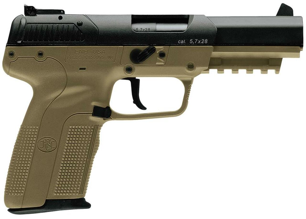 FN Five-Seven 5.7X28mm 4.8" Adjustable 3-Dot Sights, Flat Dark Earth, 20 Round