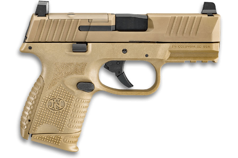 FNH 509 Compact MRD 9mm Striker-Fired Pistol with Flat Dark Earth Frame and Slide
