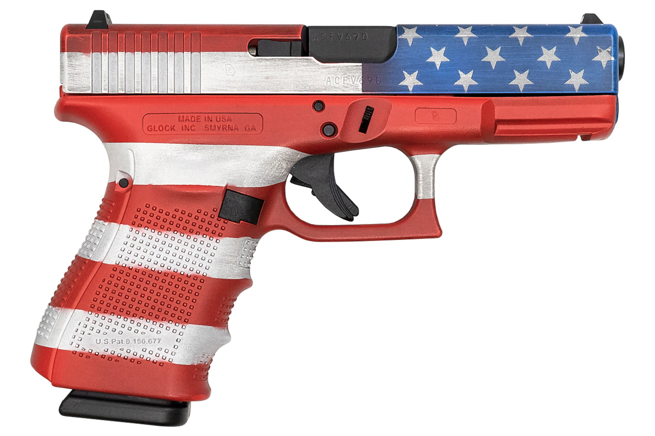 Glock 19 Gen4 9mm 15-Round Pistol with American Flag Cerakote (Made in USA)