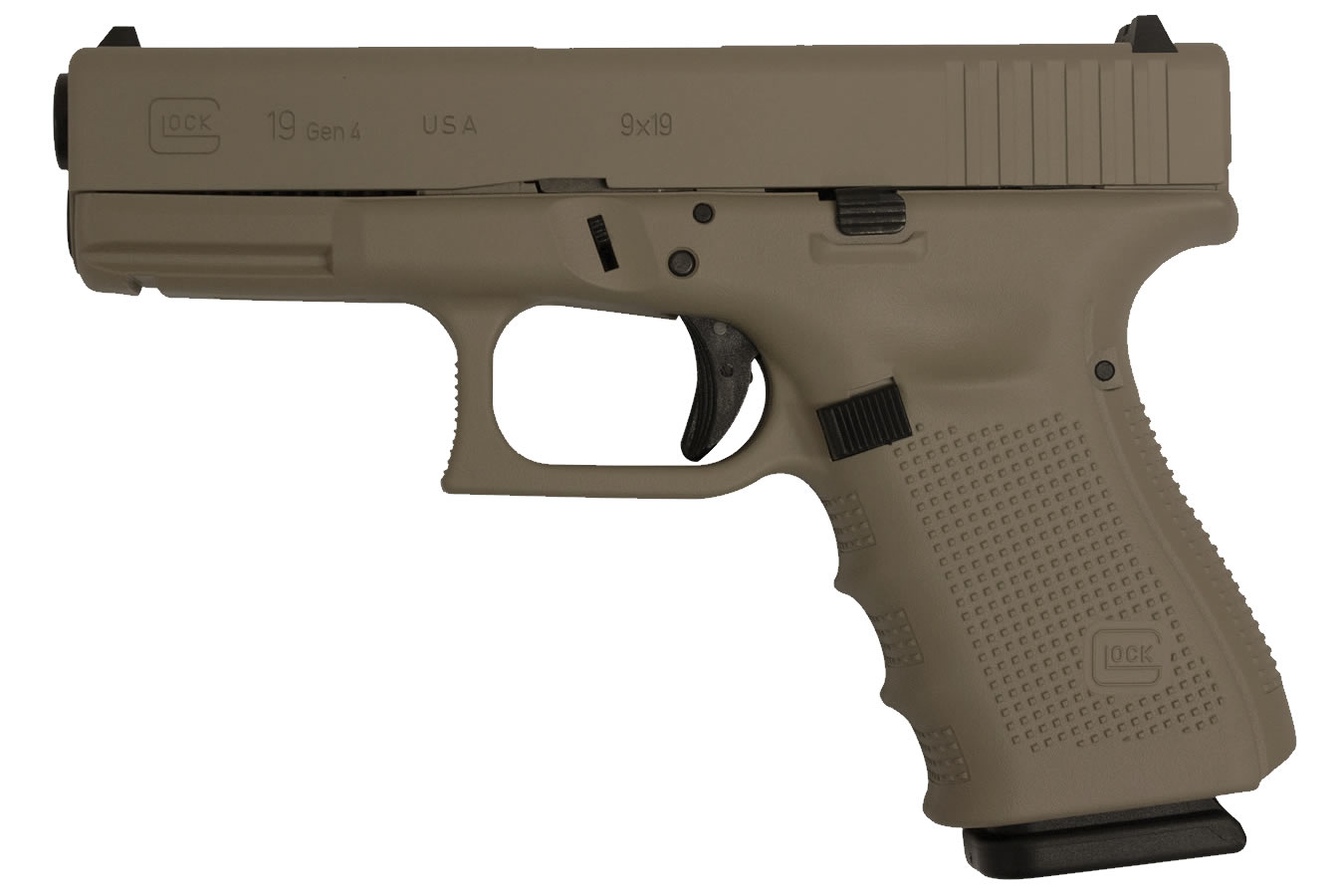 Glock 19 Gen4 9mm 15-Round Pistol with Hot Cerakote Magpul Dark Earth Finish