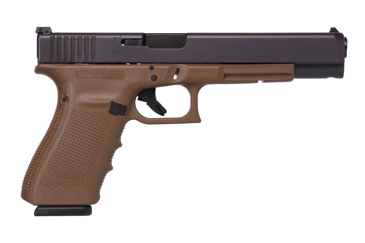 Glock 40 Gen4 MOS, 10mm, 6" Barrel, Dark Earth, Optic Ready, 3x 15rd Mags