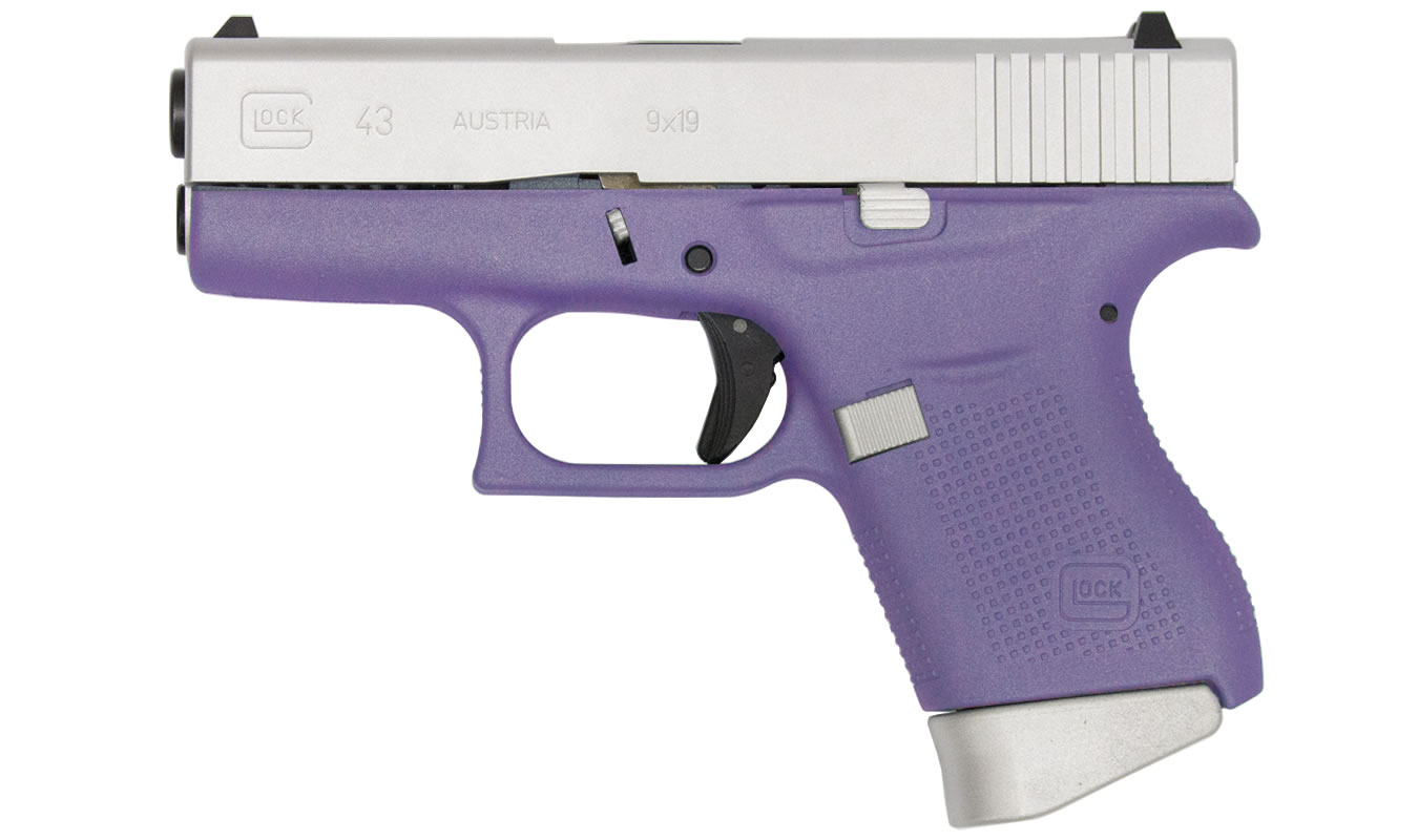 Glock 43 9mm Single-Stack Pistol with Cerakote Purple Frame and Aluminum Slide
