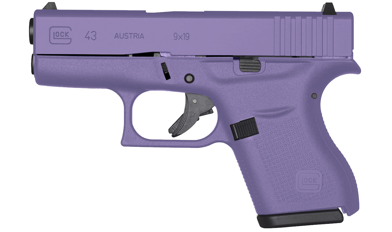 Glock 43 9mm Single Stack Pistol with Royal Purple Cerakote Finish