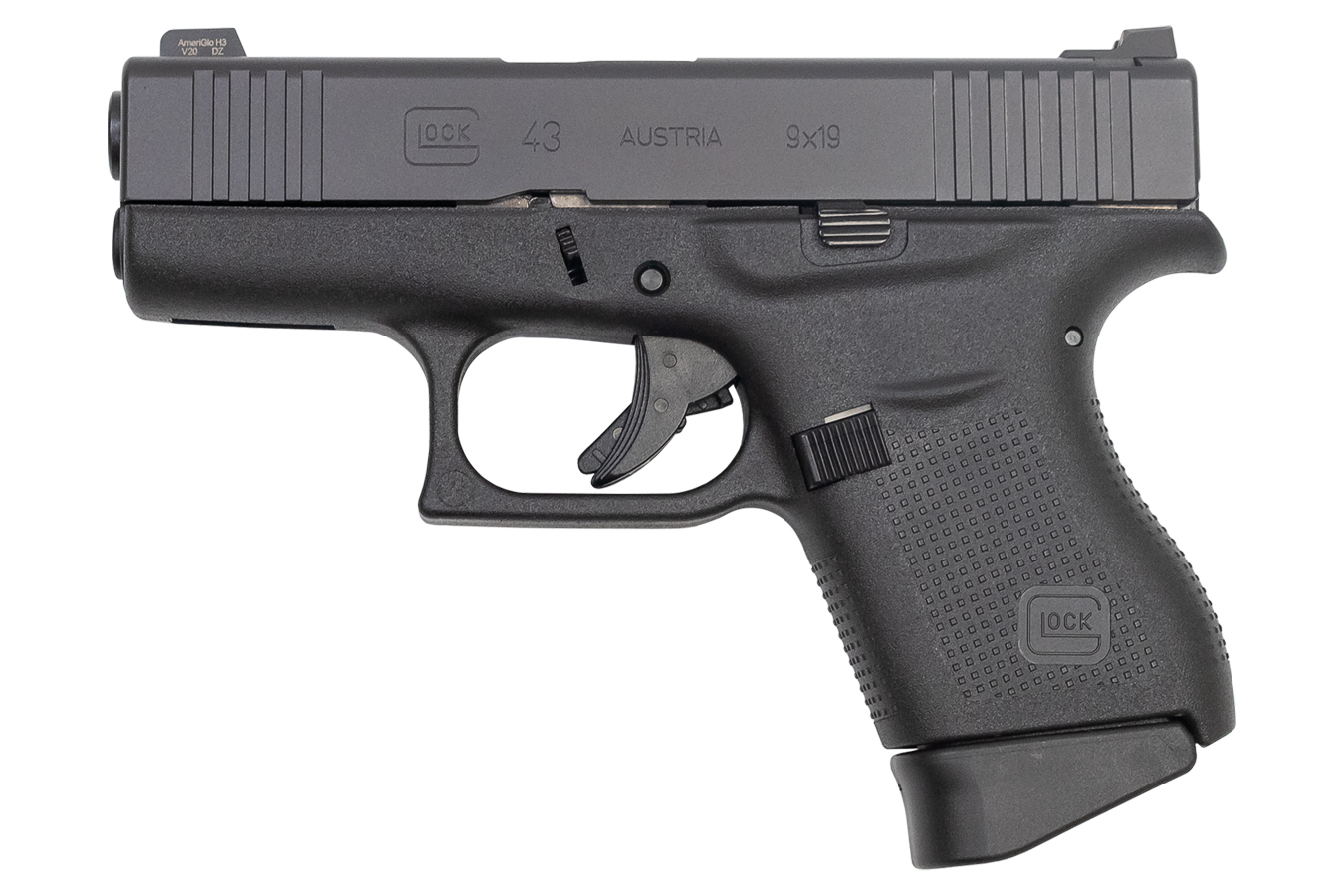 Glock 43 9mm Single Stack Vickers Tactical Pistol with Night Sights