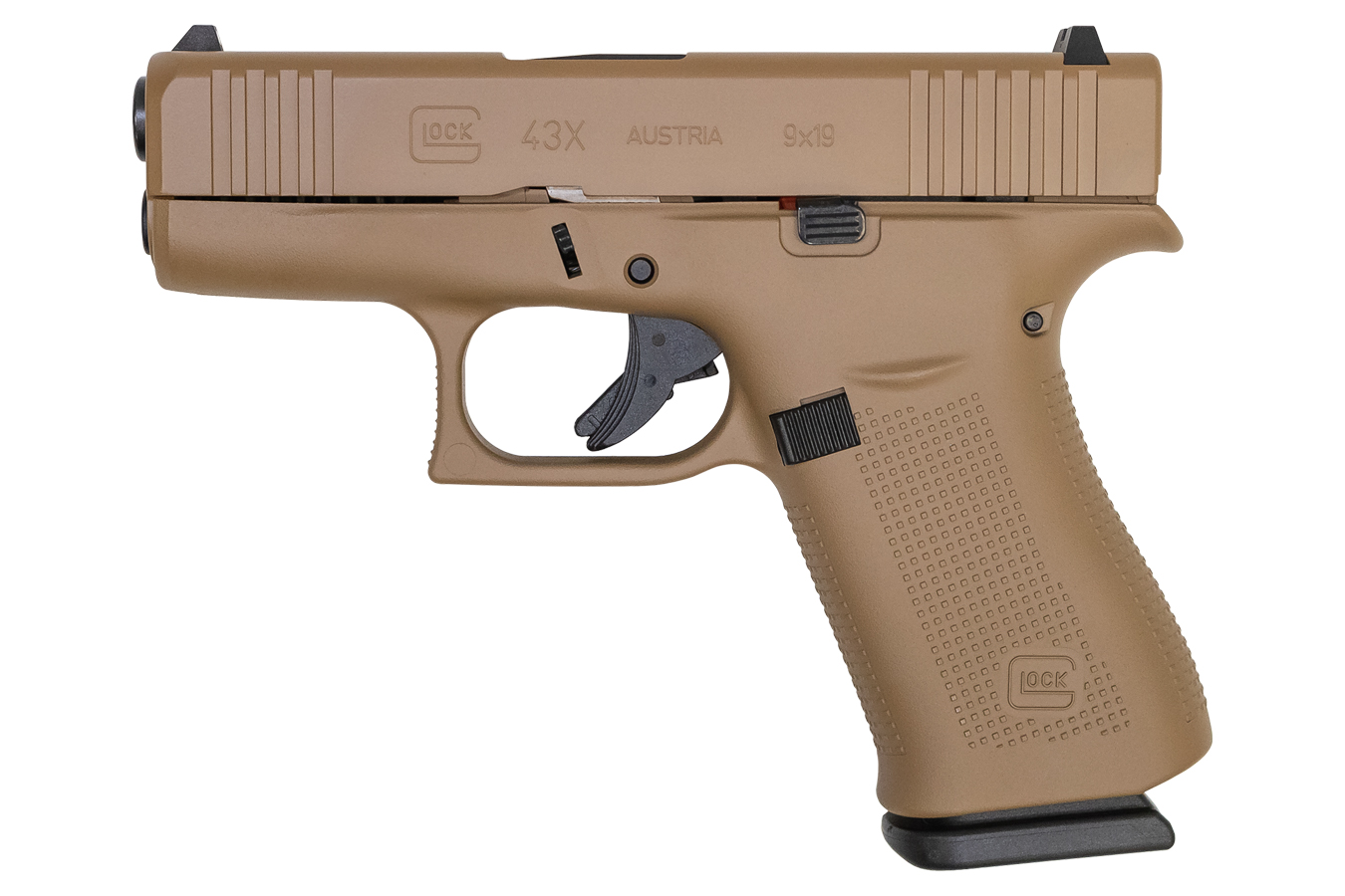 Glock 43x 9mm 10-Round Pistol with Dark Earth Cerakote Finish