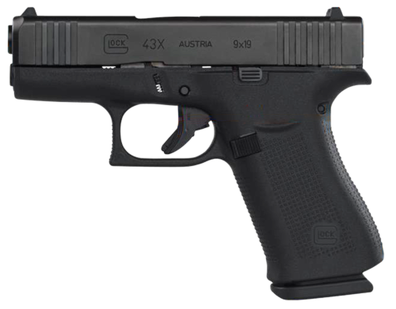 Glock 43X Silver Subcompact 9mm, 3.41" Barrel, Polymer Frame, Ameriglo Night Sights, 2x10rd Mags Glock