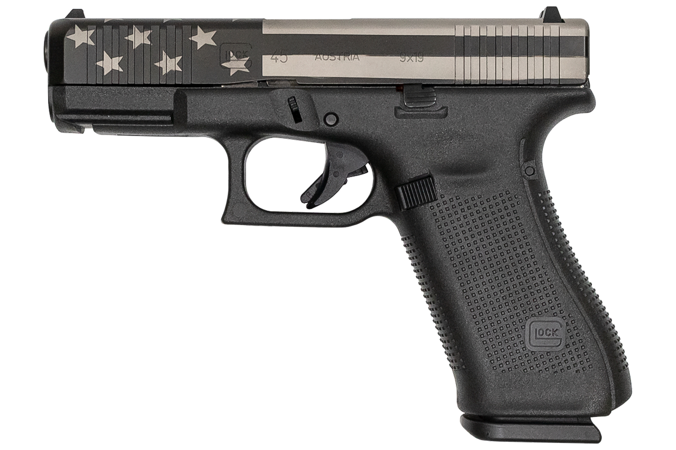 Glock 45 Gen5 9mm 17-Round Pistol with US Flag Cerakote Slide