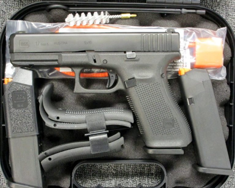 Glock G17 Gen5 M.O.S. 9MM, 4.49" Marksman Barrel, Fixed Sights, Ambi Slide Stop, Flared Mag Well, 17rd Mag Glock