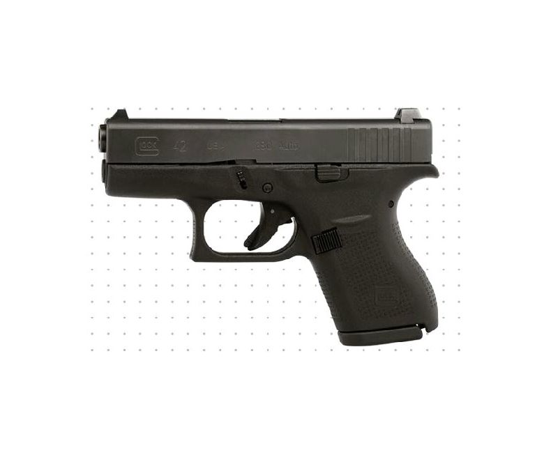 Glock G42 Gen 3 380 ACP, 3.25" Barrel, Black, Fixed Sights, 6rd Glock