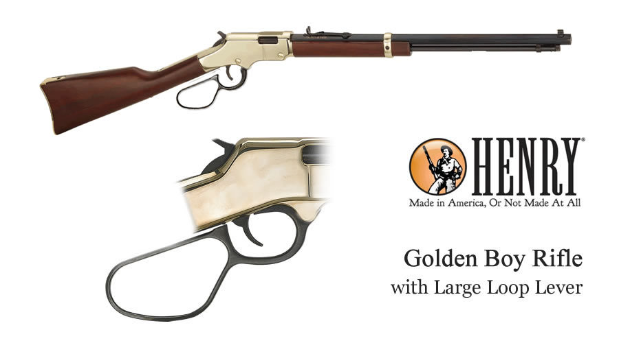 Henry Repeating Arms Golden Boy .17 HMR Lever Action Rifle with Large Loop