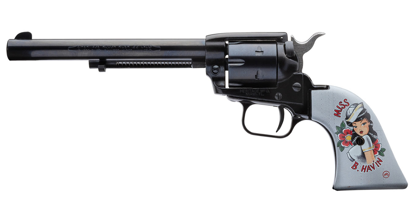 Heritage Rough Rider 22 LR Single Action Revolver with 6.5 inch Barrel and Miss B. Havin Grips