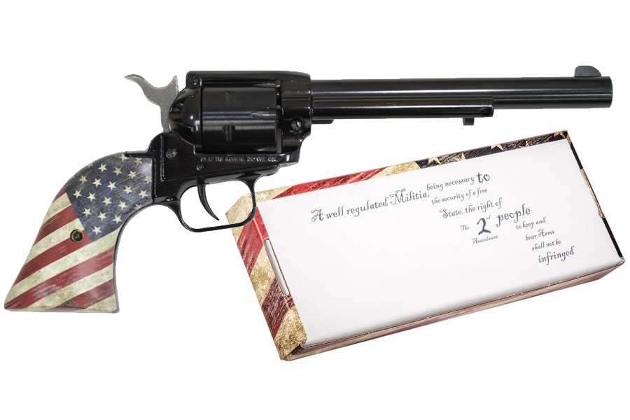 Heritage Rough Rider 22LR Rimfire Revolver with 6.5 inch Barrel and US Flag Grips