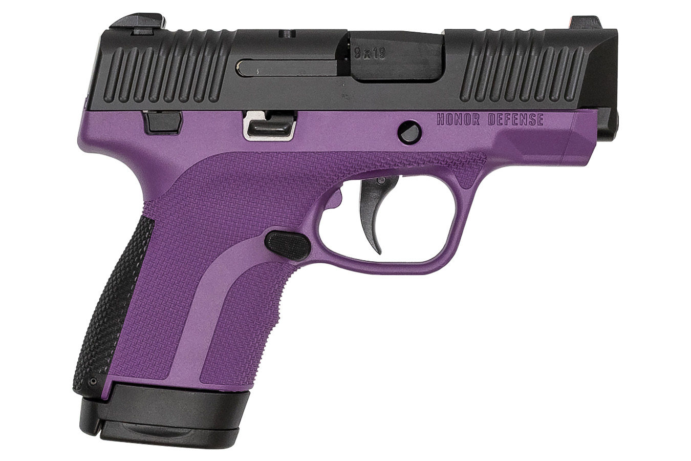 Honor Defense Honor Guard 9mm Sub-Compact Pistol with Purple Grip Frame