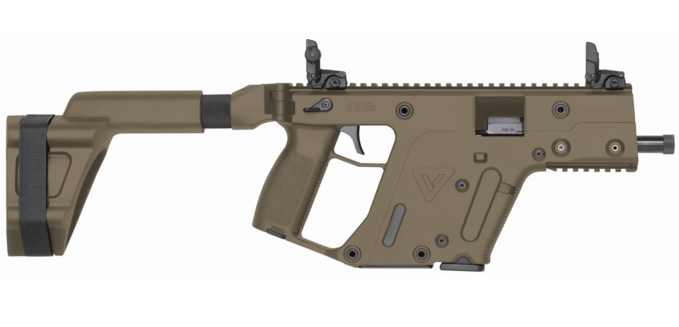 Kriss Vector SDP 9mm Gen II Flat Dark Earth (FDE) with Stabilizing Brace