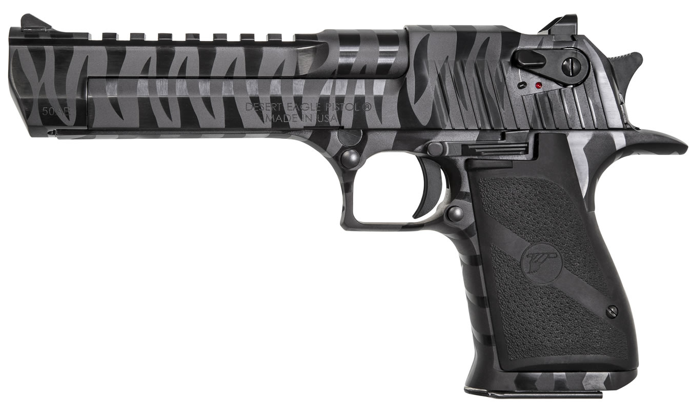 Magnum Research Desert Eagle 44 Mag Full-Size Black Pistol with Tiger Stripes