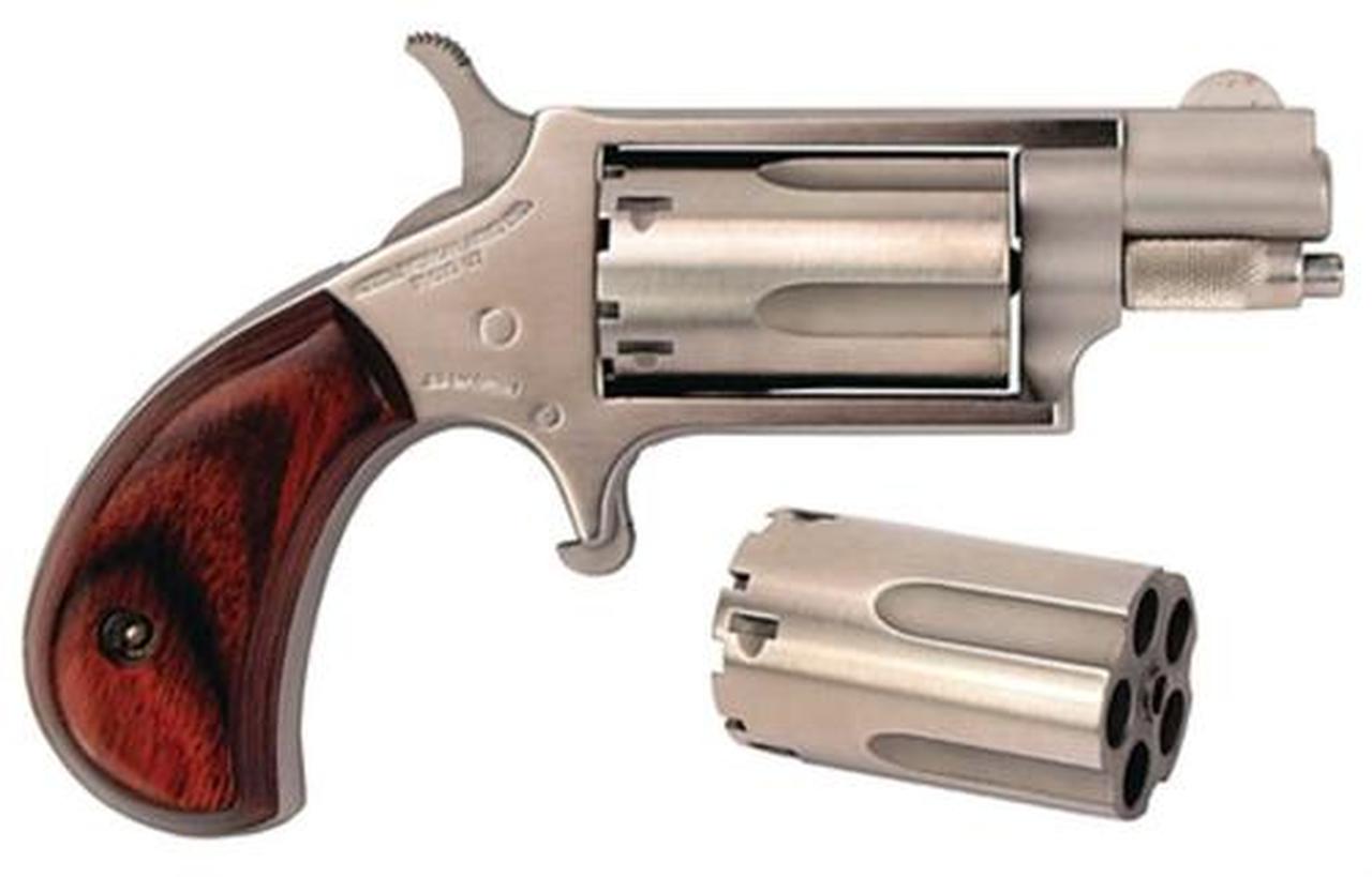 NAA 22MSC 22 Mag, 22LR Cylinder 1.12" 5rd Rosewood Grip Matte SS