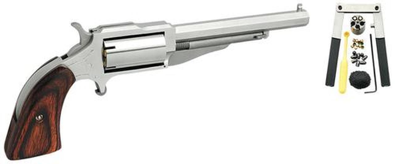 NAA Revolver Single 22 Black Powder Barrel 4" Wood Stock 5 Shot