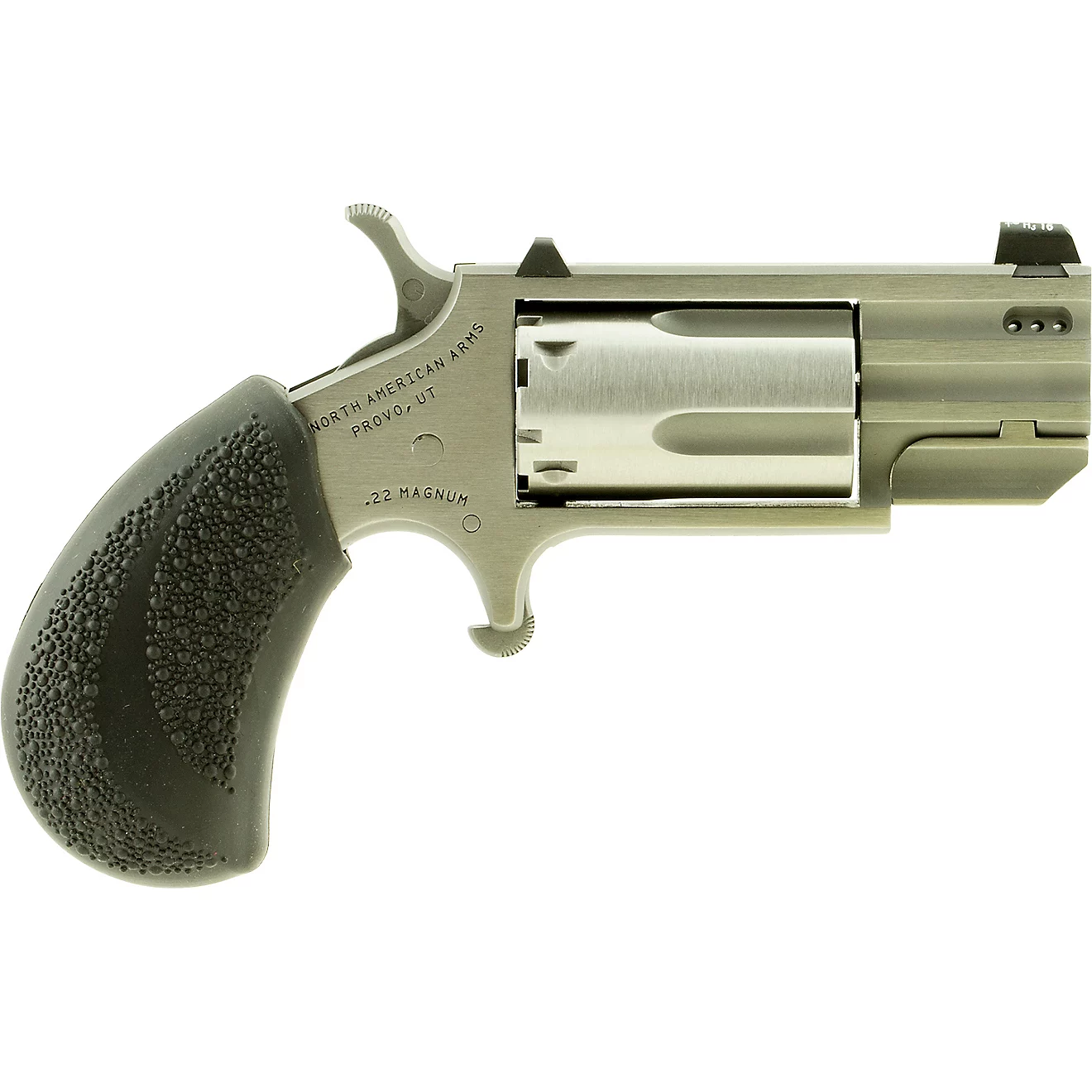 North American Arms NAA PUG 22 Magnum, 1" Heavy Barrel/White Dot Sights & Rubber Grip North American Arms