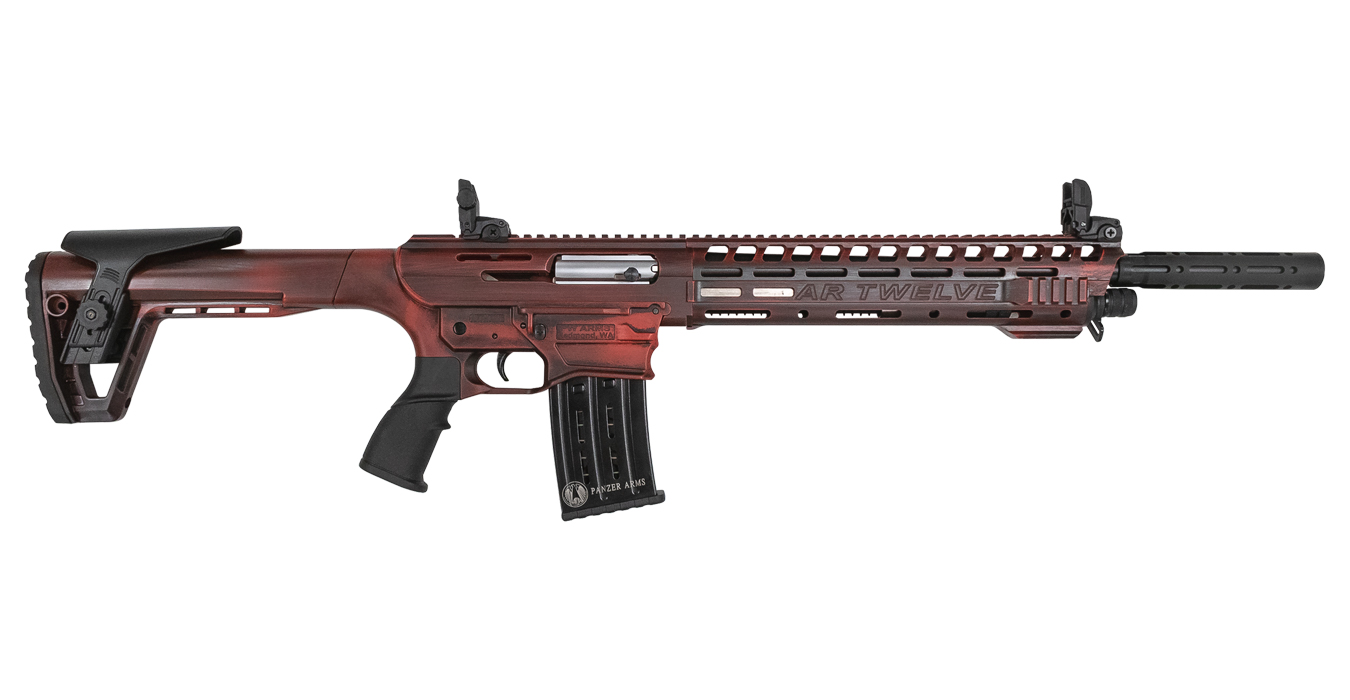 Panzer Arms AR Twelve 12 Gauge Semi-Auto Shotgun with Distressed Red Cerakote Finish