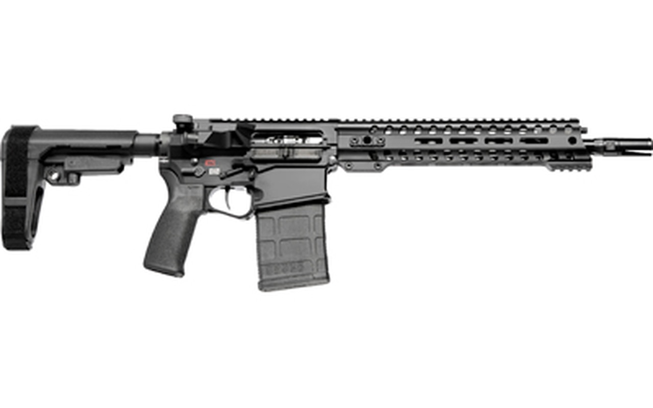 POF Revolution DI AR Pistol 308 Win/7.62, 12.5" Deep Fluted Barrel, Black, SBA3 Brace, M-LOKl, 4.5lb Drop-In Trigger, 20rd