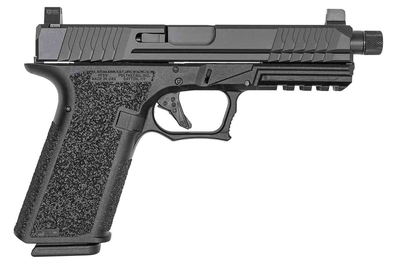 Polymer80 PFS9 Full-Size 9mm Striker-Fired Pistol with Threaded Barrel and Night Sights